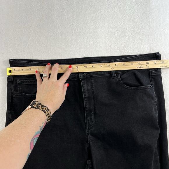 American Eagle AE Plus 20 Short Ne(x)t Level High Rise Artist Flare Jeans Black - Picture 11 of 16